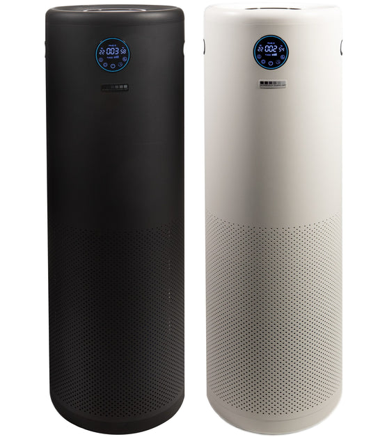 Surgically Clean Air JADE 2.0 portable air purifier SCA5100C in matte black and white side by side
