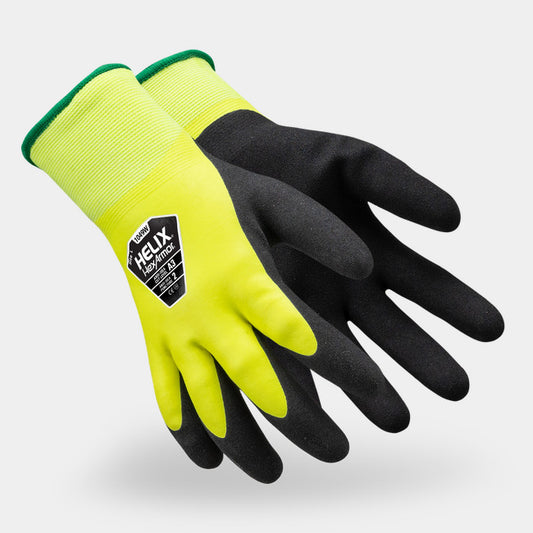 HexArmor Helix 1049W Cold Weather Coated Gloves — Box of 12 pairs | ANSI Cut A3, Latex Palm, 15-Gauge