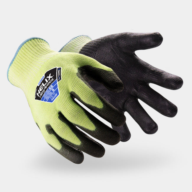 HexArmor Helix 2060 With Core9 Technology Cut-Resistant Gloves | ANSI Cut A9, Polyurethane Palm, 13-Gauge