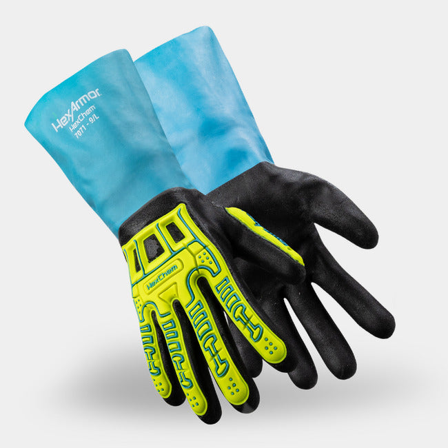HexArmor HexChem 7071 Chemical-Resistant Gloves | ANSI Cut A4, Nitrile Palm
