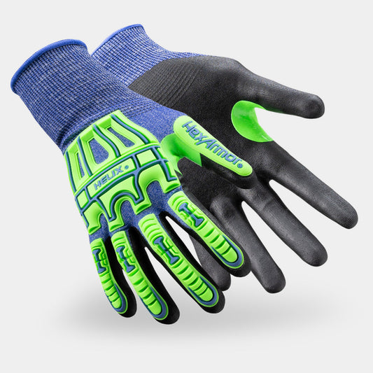 HexArmor Helix 3026IMP Impact Gloves | ANSI Cut A7, Foam Nitrile Palm, 21-Gauge