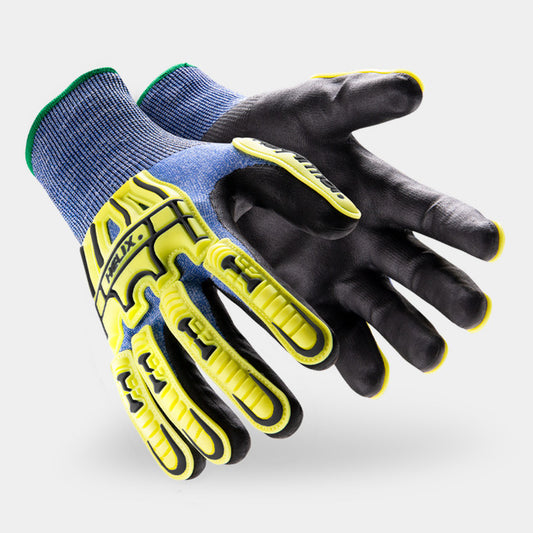 HexArmor Helix 3016 Impact Gloves | ANSI Cut A4, Foam Nitrile Palm, 21-Gauge