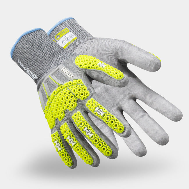 HexArmor Helix 3013IMP Impact Gloves | ANSI Cut A6, Polyurethane Palm, 18-Gauge
