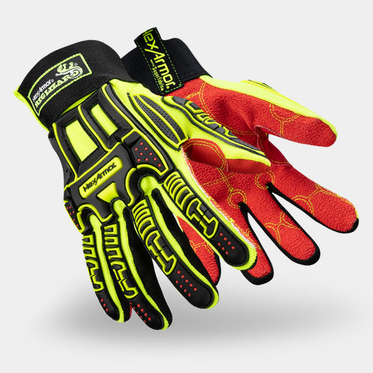 HexArmor Rig Lizard 2021X Hi-vis Safety Gloves | ANSI Cut A3