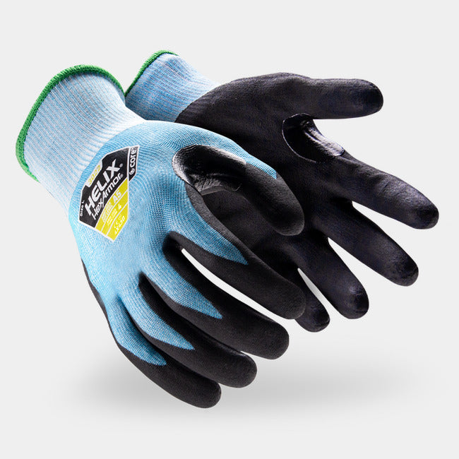 HexArmor Helix 3022 Core Series Impact Gloves | ANSI Cut A5, Foam Nitrile Palm, 15-Gauge