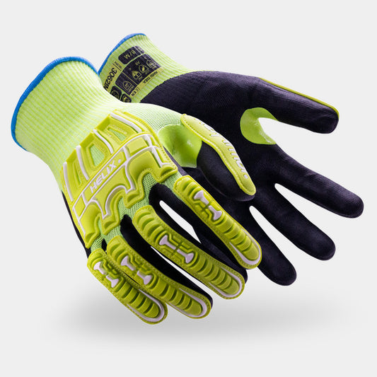 HexArmor Helix 3062IMP Hi-vis Cut Resistant Gloves | ANSI Cut A9, Foam Nitrile Palm, 18-Gauge