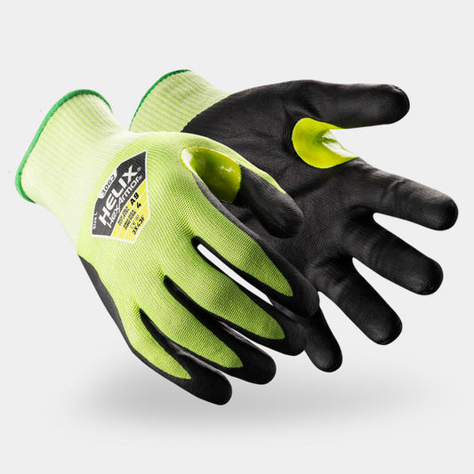 HexArmor Helix 3062 Hi-vis Cut Resistant Gloves | ANSI Cut A9, Ultra-thin Foam Nitrile Palm, 18-Gauge