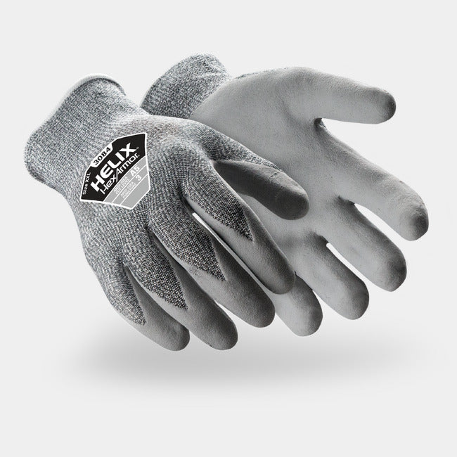 HexArmor Helix 3084 Glass Handling Gloves | ANSI Cut A5, SXG Foam Silicone Palm, 13-Gauge