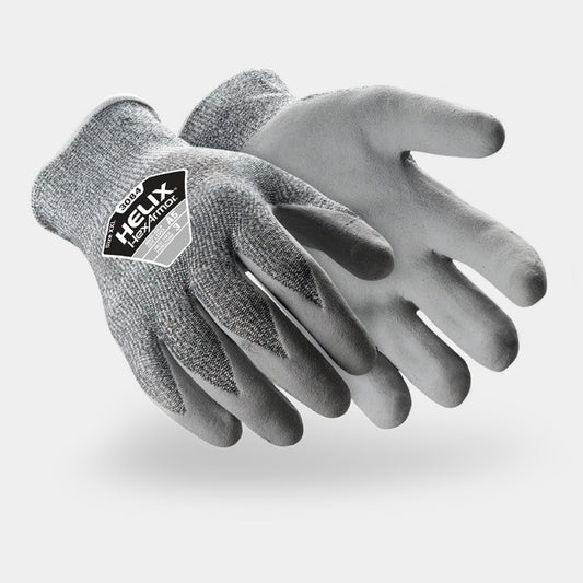 HexArmor Helix 3084 Glass Handling Gloves | ANSI Cut A5, SXG Foam Silicone Palm, 13-Gauge