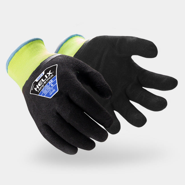 HexArmor Helix 2073 Cold Weather Winter Gloves | ANSI Cut A6, Sandy Nitrile Palm, 13-Gauge