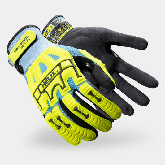 HexArmor Helix 3011 Cut Resistant Impact Gloves | ANSI Cut A5, Foam Nitrile Palm, 15-Gauge
