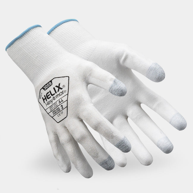 HexArmor Helix 3059 HPPE Polyurethane-Coated Work Gloves — Box of 12 pairs | ANSI Cut A4, Polyurethane Palm, 18-Gauge