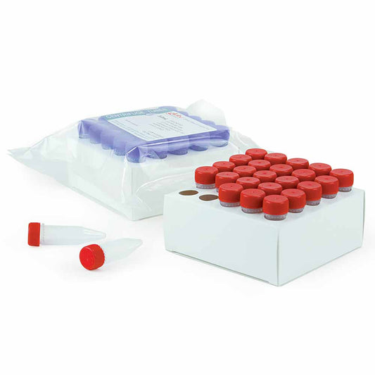 Diamond Midi Centrifuge Tube, 5.0mL, PP, Assembled Screw Cap, Graduated, STERILE, 25/Rack