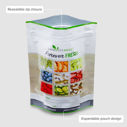 Harvest Right 7 mil Mylar Bags — 6" × 9.75" resealable zip (1 qt) — case of 6 × 50