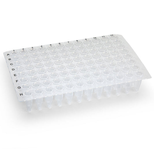 0.2 mL 96-Well PCR Plates, Non-Skirted, Polypropylene — Flat/Chimney/Cuttable, 50/Case | Globe Scientific