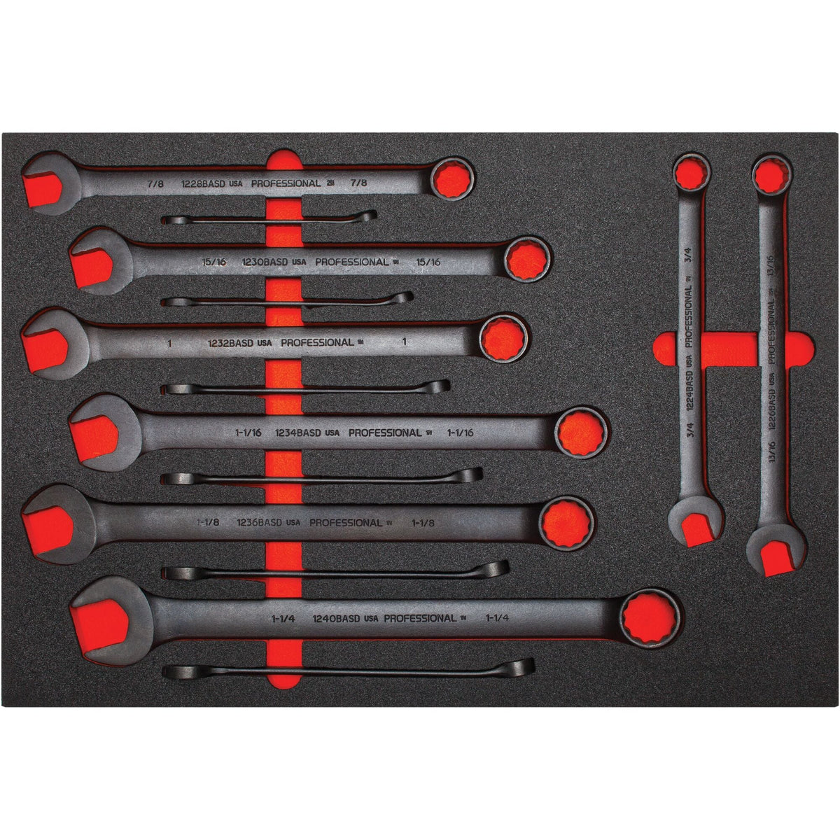 Proto 12-Point Velocity Black Oxide Combination Wrench Set (14 pc.) J1200FBASDKV