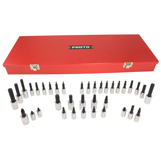 Proto 1/4 in. & 3/8 in. Drive Bit Set With Tool Box (37 pc.) J47137A