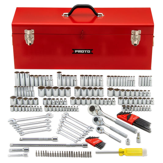 Proto 1/4 in., 3/8 in. & 1/2 in. Drive 6 & 12-Point Socket Set With Tool Box (184 pc.) J47184-1A