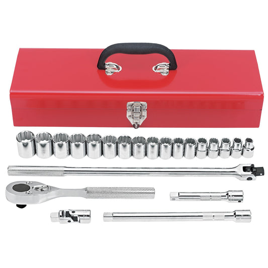 Proto 1/2 in. Drive 12-Point Metric Socket Set With Set Box (22 pc.) J54210A