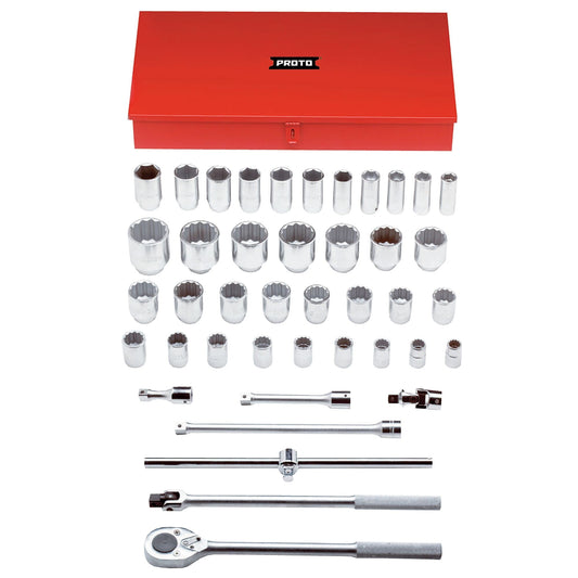 Proto 3/4 in. Drive 6 & 12-Point Combination Socket Set (42 pc.) J55106A