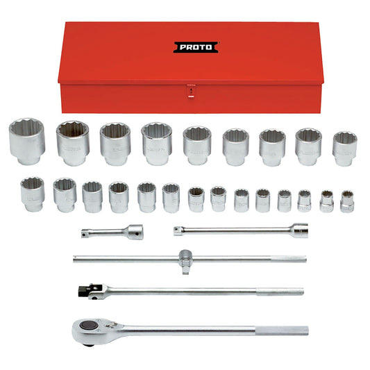 Proto 1 in. Drive 12-Point Socket Set (29 pc.) J57104A