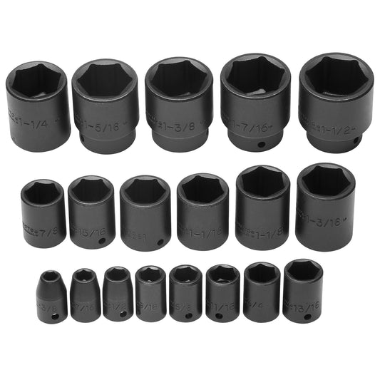 Proto 1/2 in. Drive VELOCITY Impact Socket Set With Foam (19 pc.) J74106KV