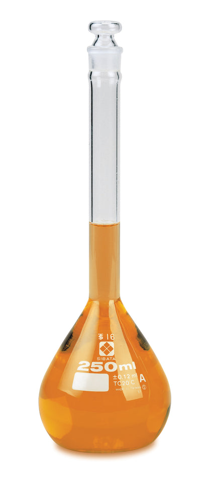 2306A-250 - SIBATA Class A Volumetric Flask 250 mL Glass Stopper ASTM E-288