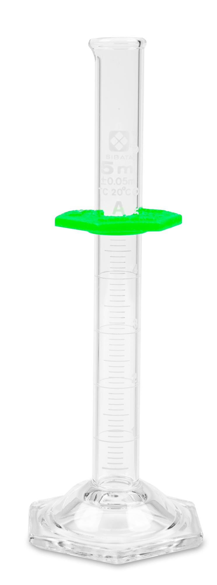 Class A borosilicate graduated cylinder with ASTM E1272 certification for precise liquid measurement