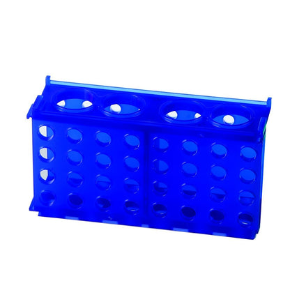 HS29022B - Heathrow Scientific 4-Way Tube Rack Blue Pack of 5 - Holds 50mL 15mL 1.5mL 0.5mL