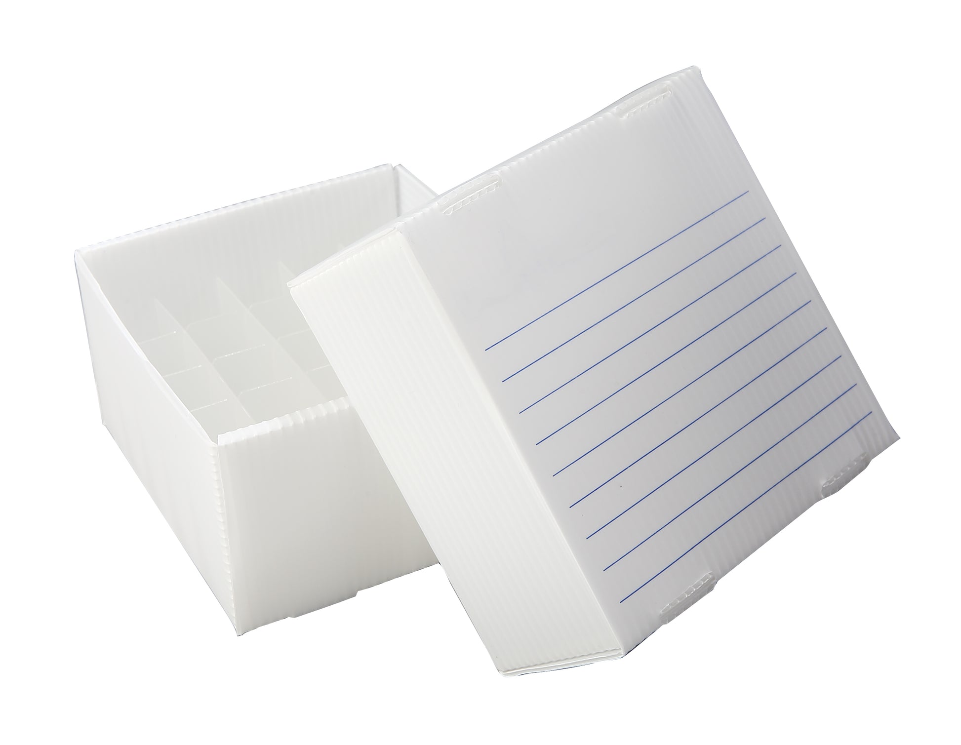 120387 - Heathrow Corrugated PP Cryogenic Freezer Box for 5mL Tubes, White