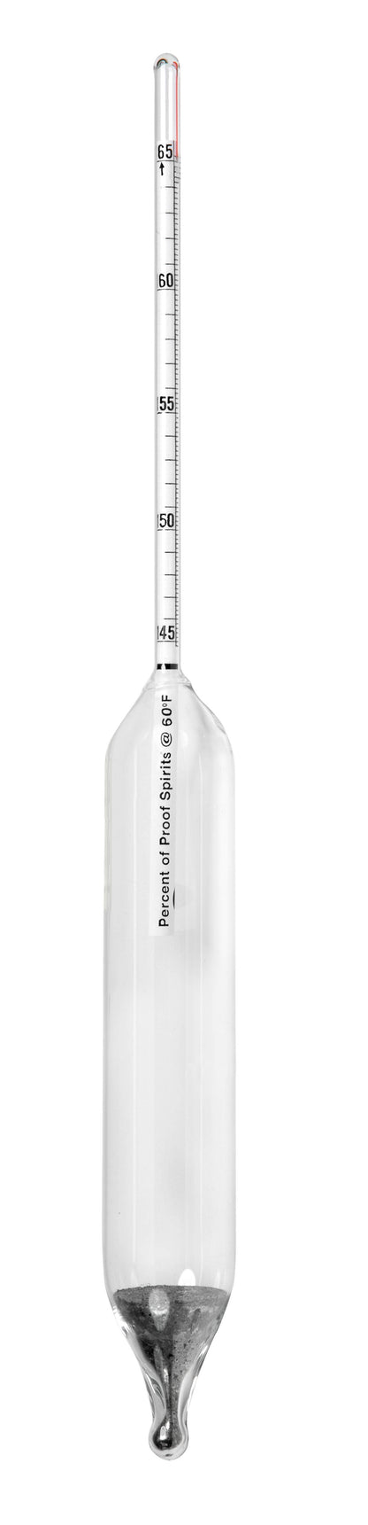 Heathrow Scientific Alcohol Proof Hydrometers 6613 — Size P (145 to 165 Proof) / Standard (Uncertified), 6613-P