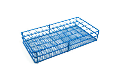 Heathrow Scientific HDPE Coated Wire Tube Rack, 29–33mm, Blue - Image 4
