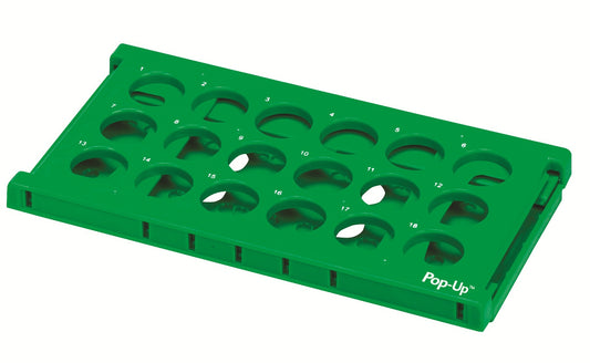 HS24319 - Heathrow Scientific Pop-Up Tube Rack 50mL 18-Place Green Pack of 2