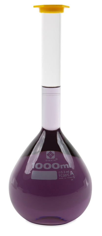 2303A-1000 - SIBATA Class A Snap Cap Volumetric Flask 1000 mL ASTM E-288