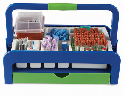 Heathrow Scientific HS2200B Droplet Phlebotomy Tray Kit B 16mm ABS Blue Green Blood Collection Alternate View