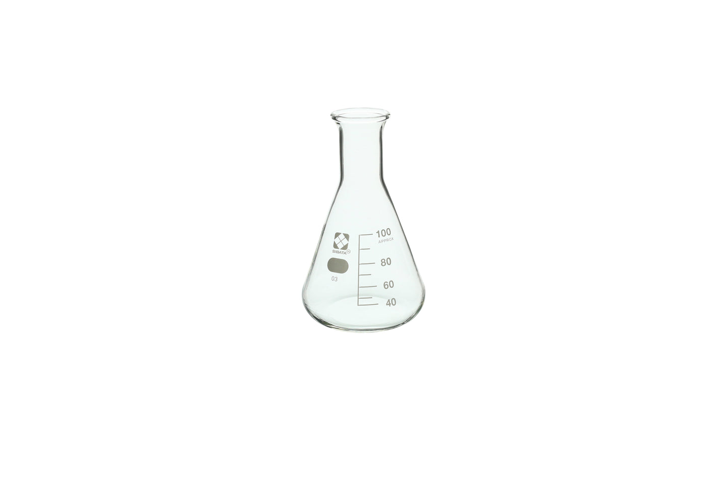 10530-100A - SIBATA Erlenmeyer Flask 100 mL Borosilicate Heavy-Duty Rim