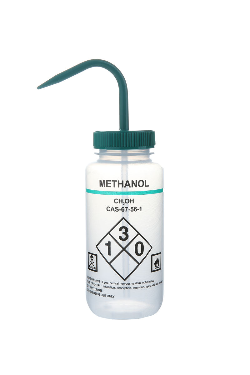 Heathrow Scientific Safety Labeled Wash Bottles - 120250 Series | 500mL Self-Venting