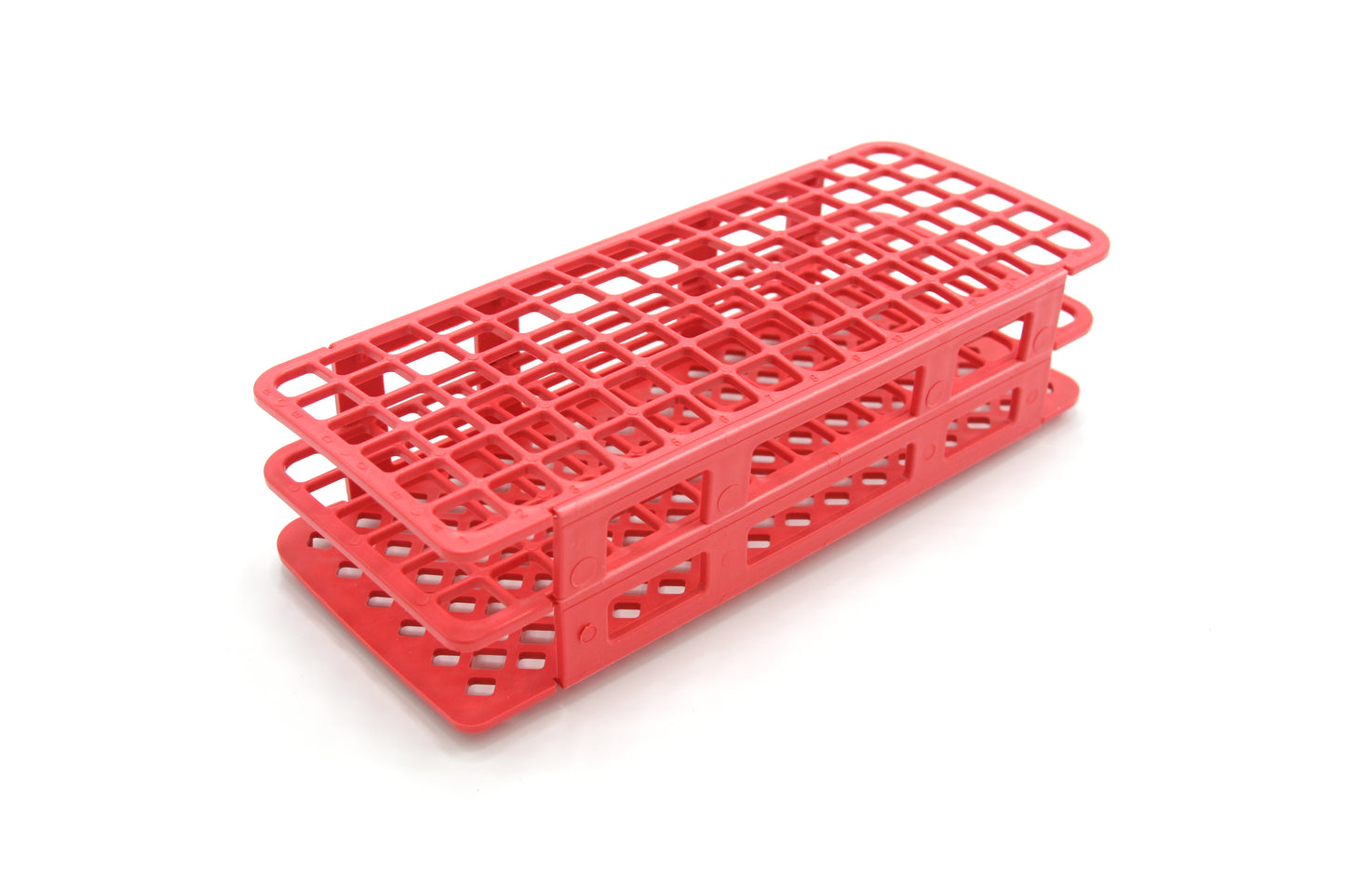 HS243073R - Heathrow Scientific Fold & Snap Test Tube Rack 13mm 90-Place, Red
