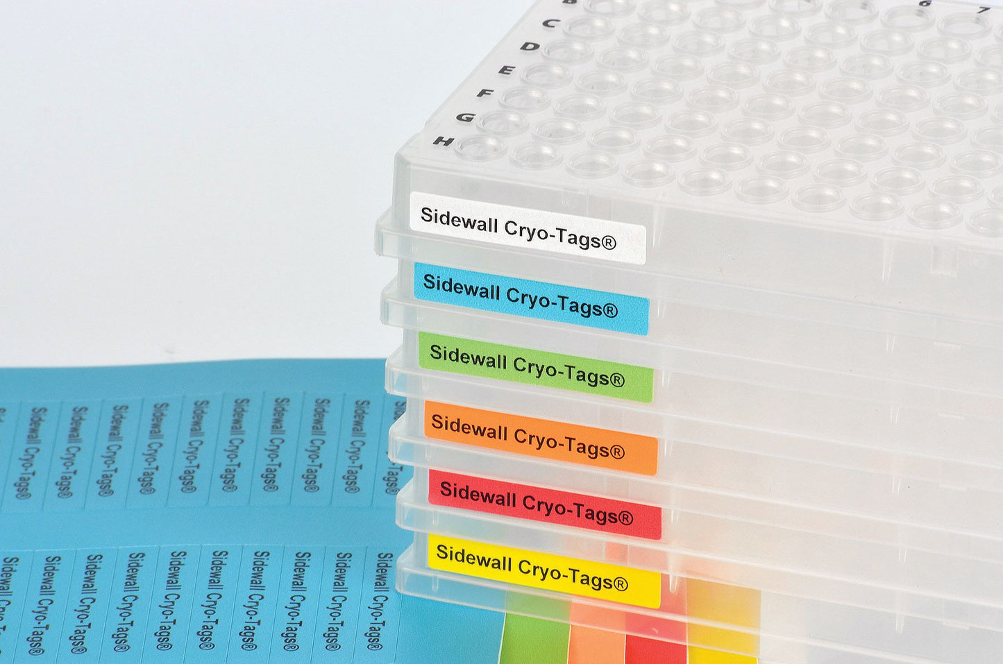Heathrow Scientific Laser Sidewall Cryo-Tags 1.50 x 0.25 inch Rainbow