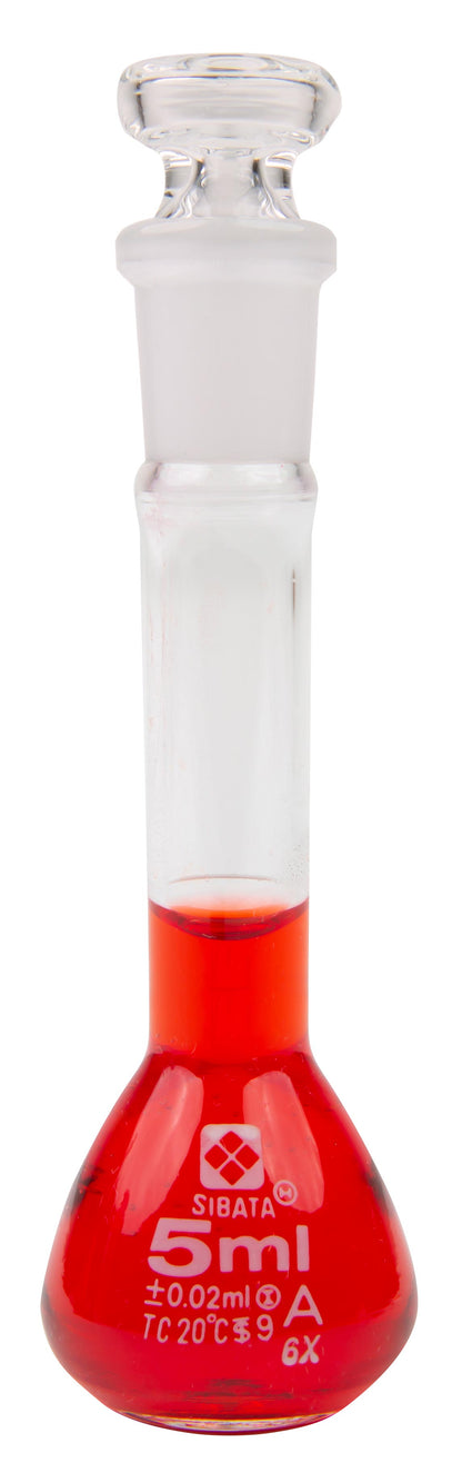 2306A-5 - SIBATA Class A Volumetric Flask 5 mL Glass Stopper ASTM E-288