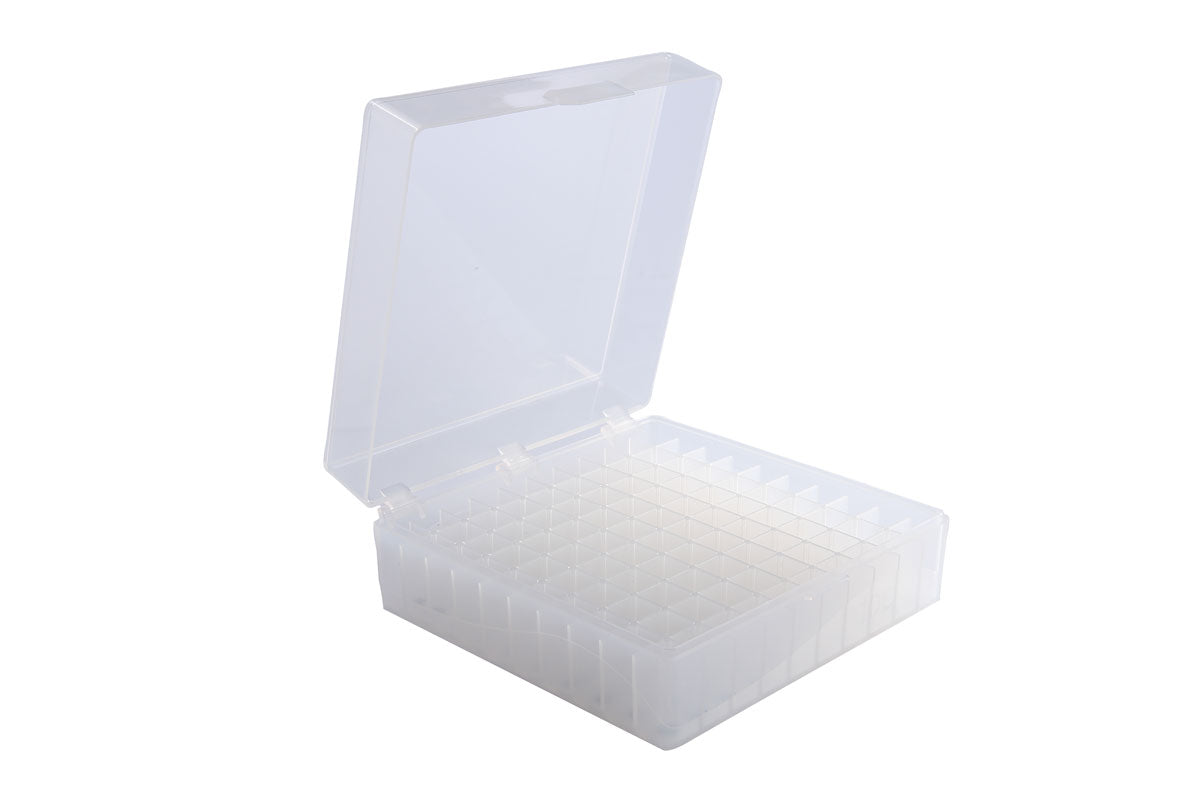 120042 - Heathrow Scientific 100-Well Hinged Microtube Storage Box, Natural