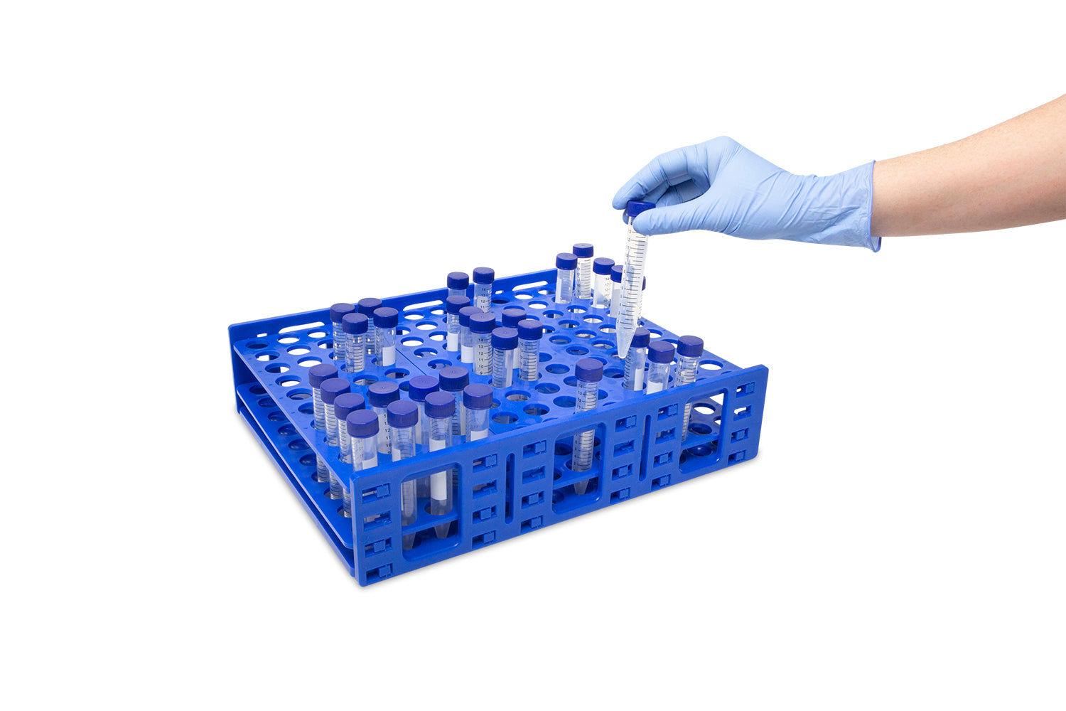 120835 - Heathrow Scientific Mega Racks Tube Rack Blue Detail