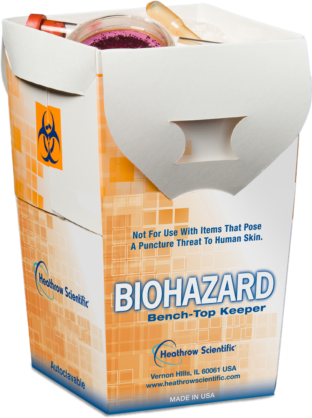 Biohazard Keepers and Benchtop Bag Holders - Heathrow Scientific