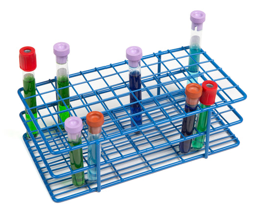 HDPE Coated Wire Tube Rack 10–13mm, 72-Well (6×12), Blue - 120089 - Image 1