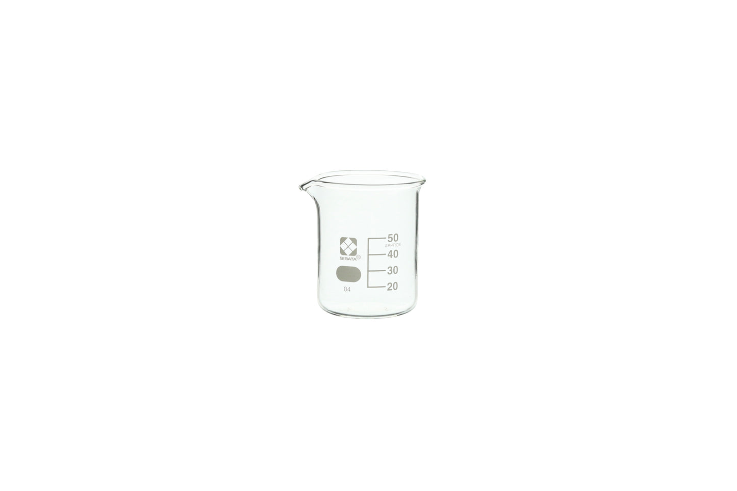 10020-50A - SIBATA Glass Beaker 50 mL Low-Form Griffin Borosilicate