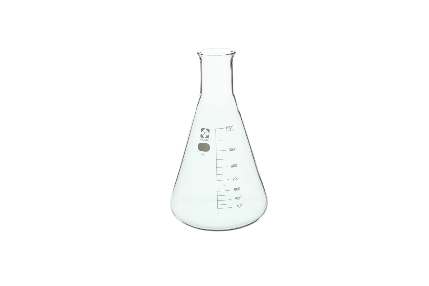 10530-1000A - SIBATA Erlenmeyer Flask 1000 mL Borosilicate Heavy-Duty Rim
