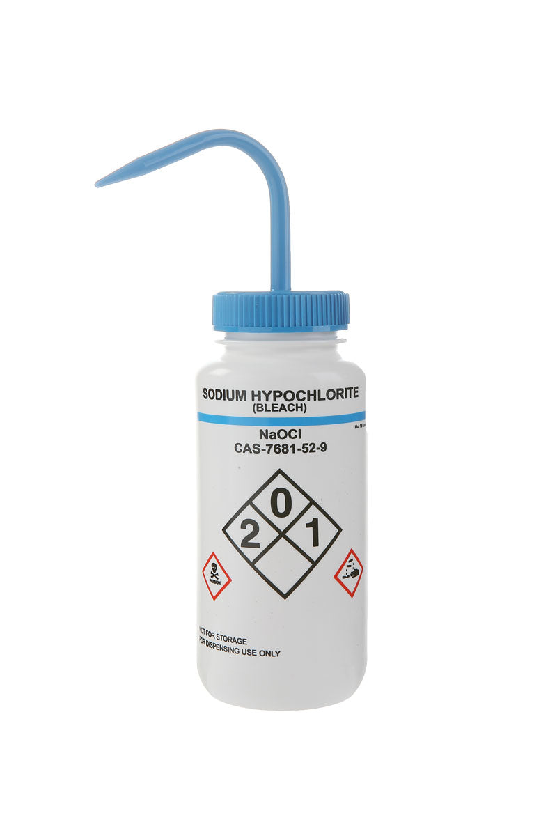 Heathrow Scientific Safety Labeled Wash Bottles - 120250 Series | 500mL Self-Venting