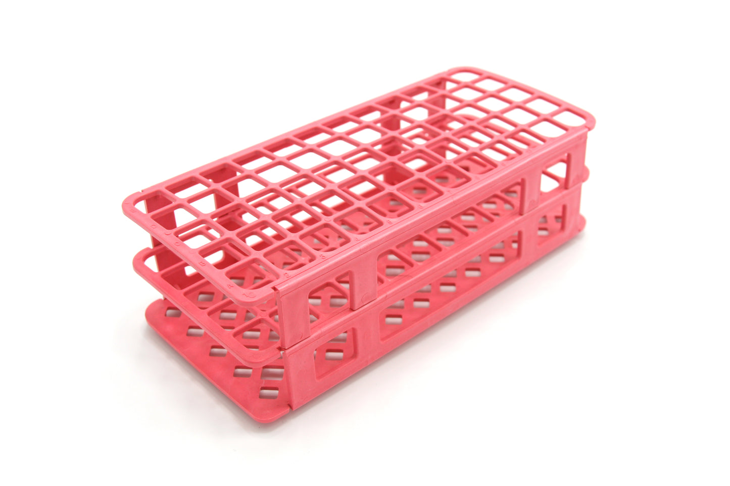 HS243077R - Heathrow Scientific Fold & Snap Tube Rack 17mm 60-Place Red