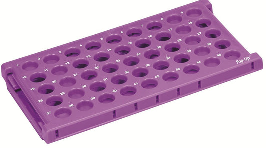 HS24318 - Heathrow Scientific Pop-Up Tube Rack 15mL 45-Place Purple Pack of 2