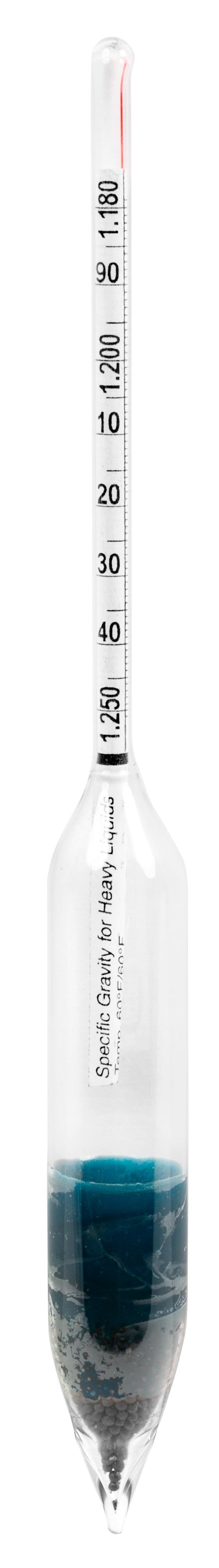 Short Specific Gravity Hydrometers - 165mm - 6602S Series - Heathrow Scientific